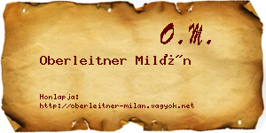 Oberleitner Milán névjegykártya